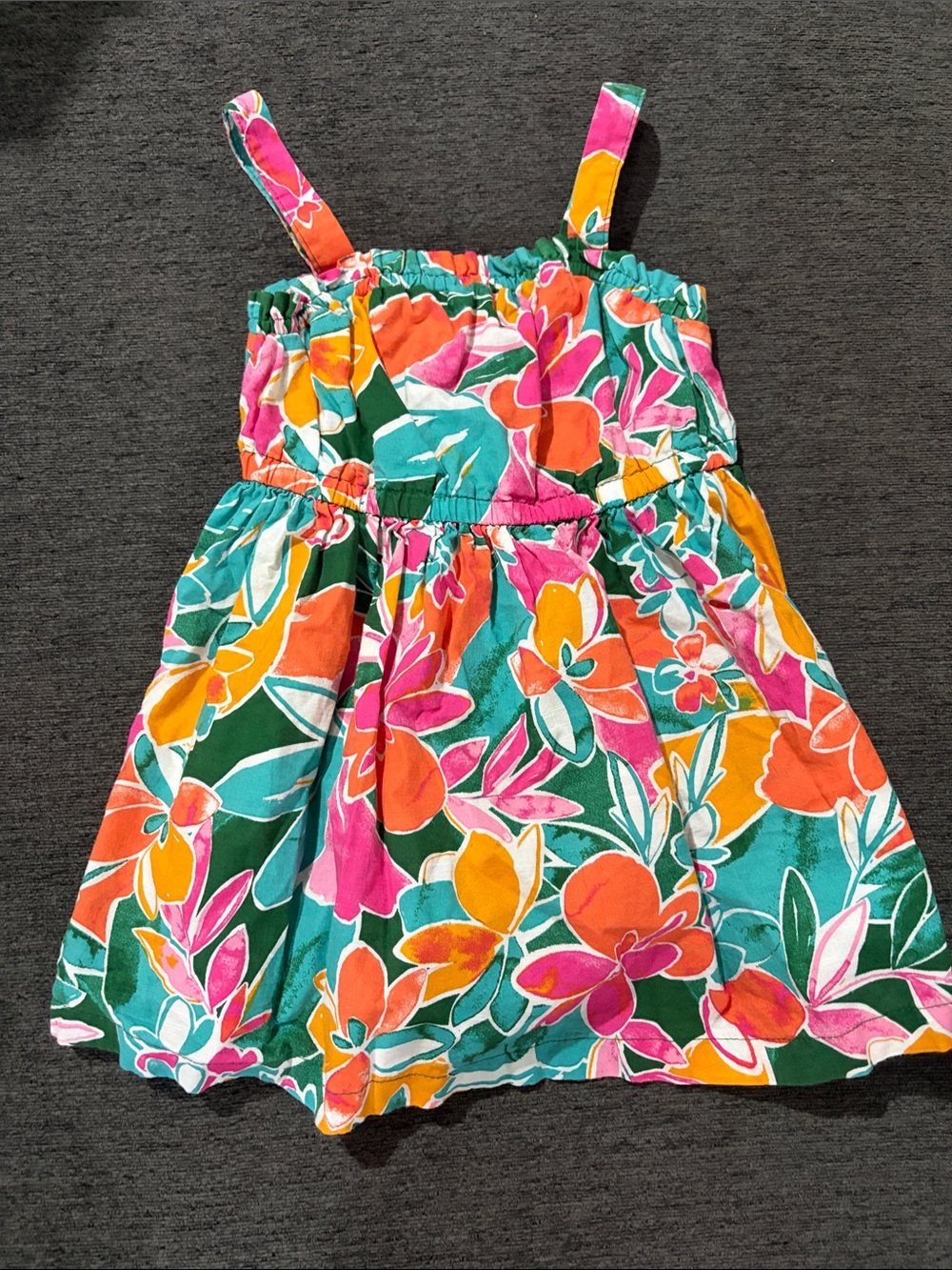 Carter's Bright Floral Sundress in Pink, Orange & Green